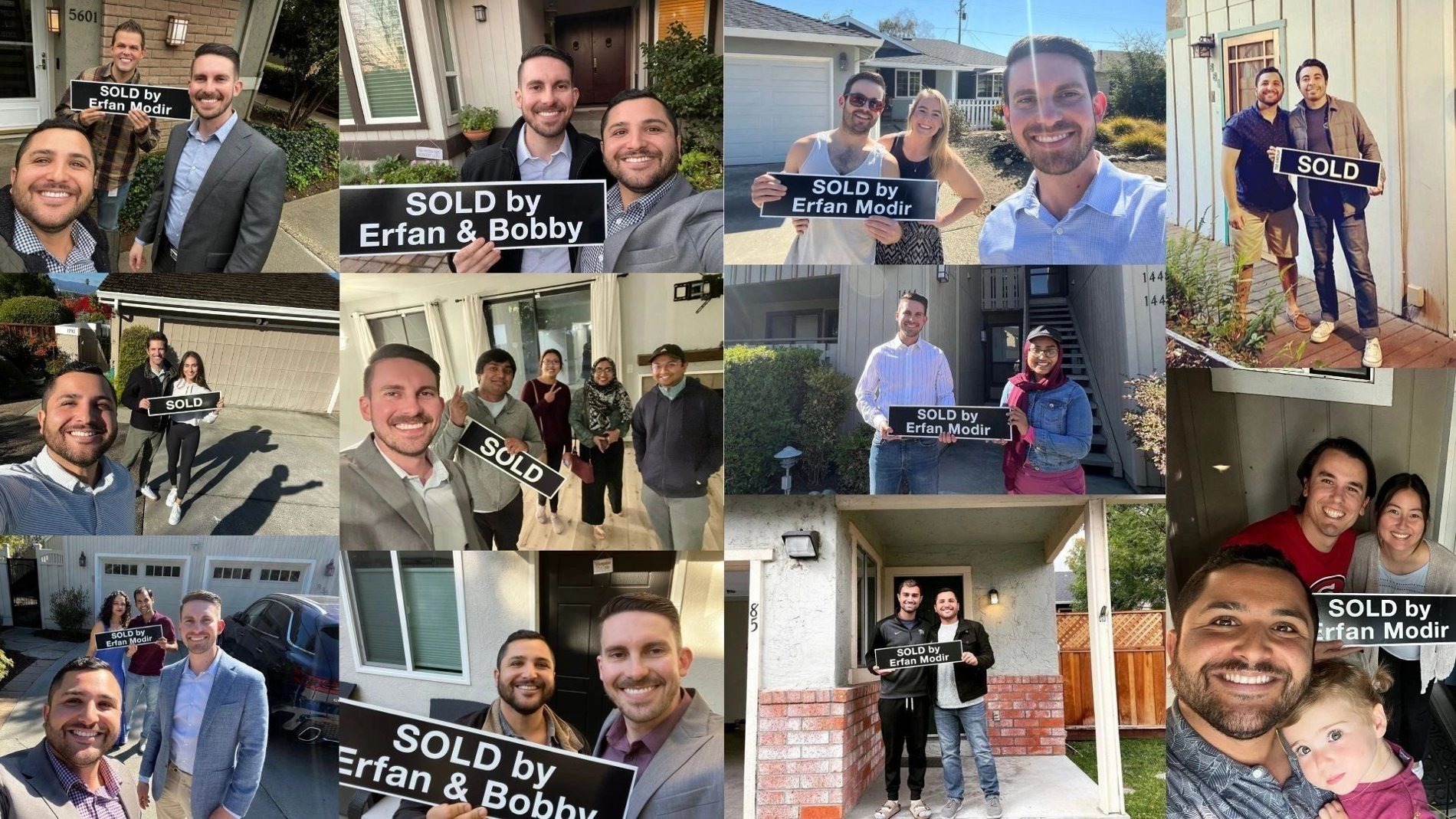 Clients at their sold homes across the South Bay